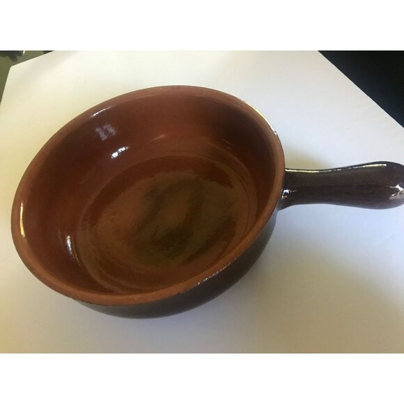 Vtg Extra large Terracotta Earthen Cooking Pan Italian Heavily Glazed 28 - Picture 5 of 10